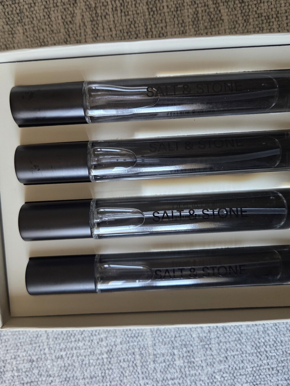 Salt & Stone Black Roller Perfume Vials - Set of 4